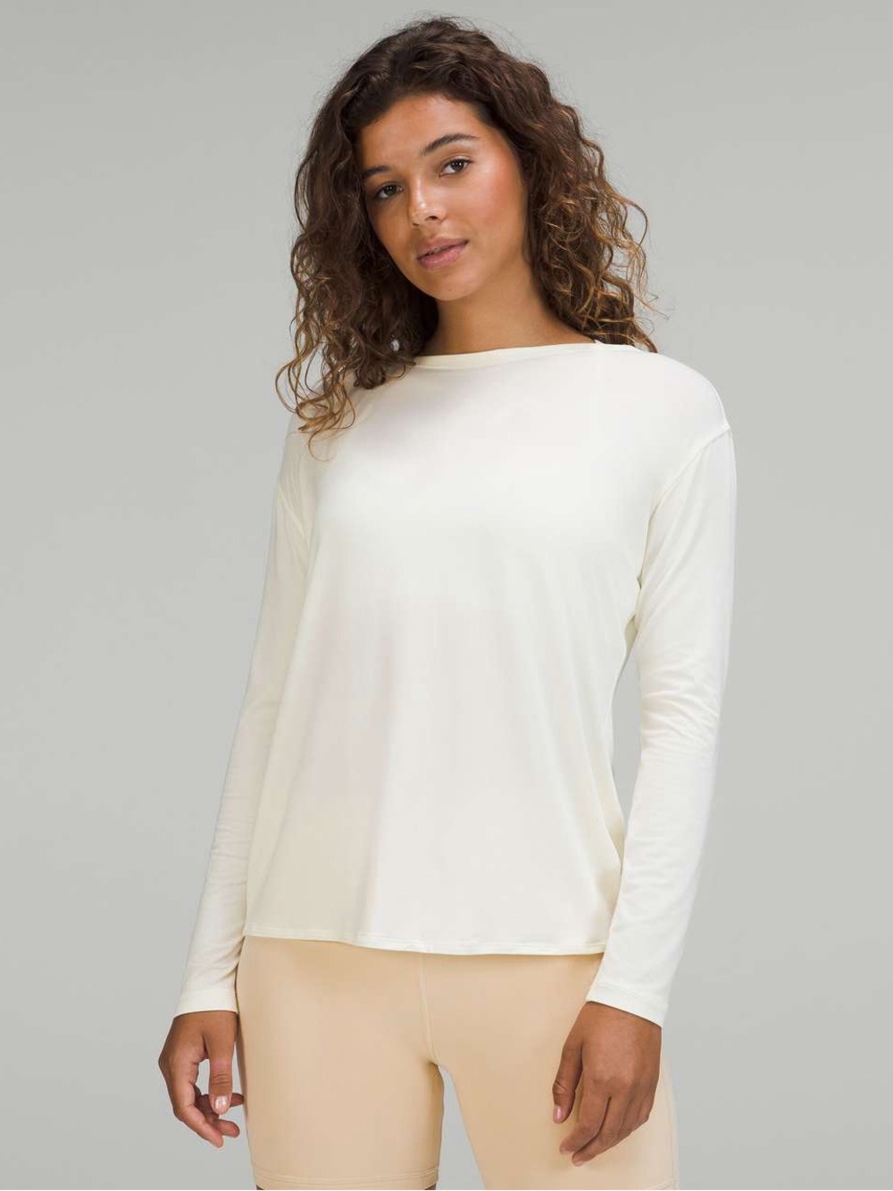 Lululemon modal blend open back long sleeve top size 6 sorbet yellow